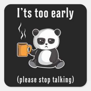 Panda Beer Cute Animal Pandas Paw Funny Gift Idee Vierkante Sticker