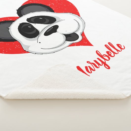 Panda Beer Cute Cartoon Animal Personalized Sherpa Deken (3/4)