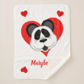Panda Beer Cute Cartoon Animal Personalized Sherpa Deken (Voorkant)