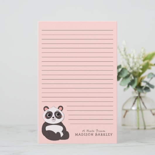 Panda Beer Cute Kind Briefpapier (Staand voorkant)
