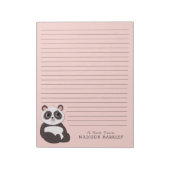 Panda Beer Cute Kind Persoonlijk Briefpapier Notit Notitieblok (Linkerzijde)