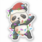 Panda Beer dab dabbin favoriete kerstverlichting Sticker (Voorkant)