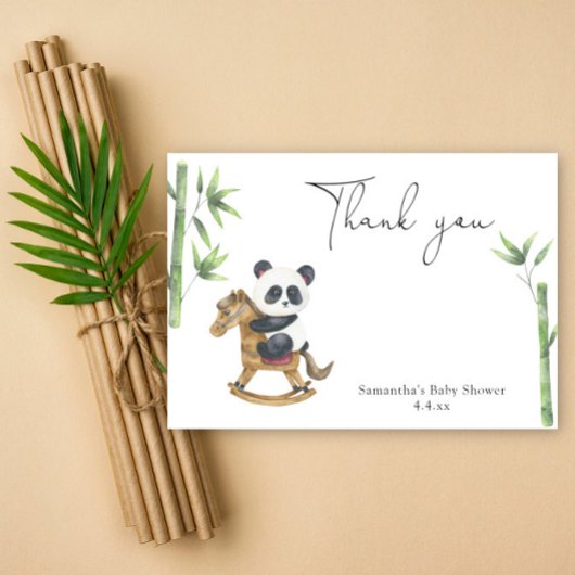 Panda beer dank u baby shower bedankkaart