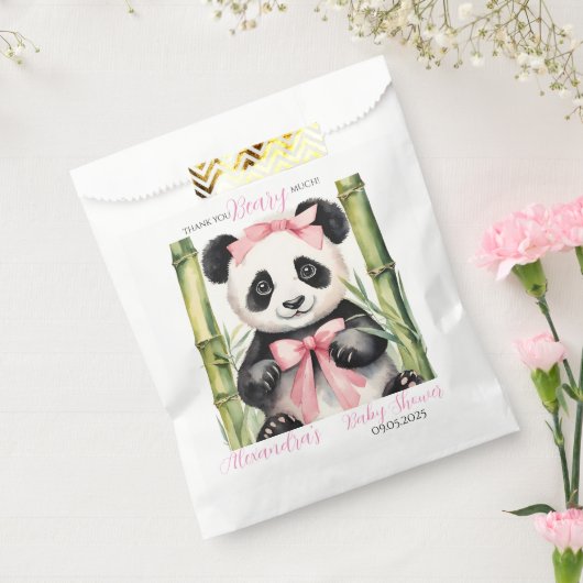 Panda Beer Dank u Beary Veel Meisjes Baby shower Bedankzakje (Gezegeld)