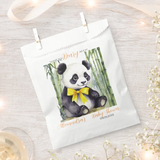 Panda Beer Dank u Beary Veel Unisex Baby shower Bedankzakje (Geknipt)