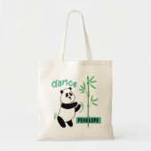Panda-Beer dansen in Bamboo Tote Bag (Voorkant)