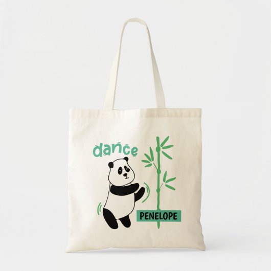 Panda-Beer dansen in Bamboo Tote Bag (Voorkant)