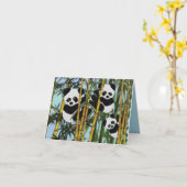 Panda Beer denkt aan jou" Kaart (Gele Bloem)