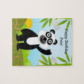 Panda beer die Happy Birthday wenst Legpuzzel (Horizontaal)