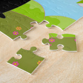 Panda beer die Happy Birthday wenst Legpuzzel (Zijkant)