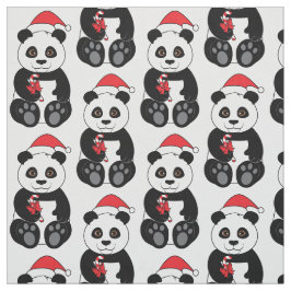 Panda-Beer die met kerstmis op Bamboe tikt Stof