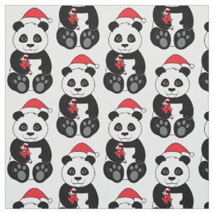Panda-Beer die met kerstmis op Bamboe tikt Stof