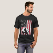 Panda Beer Dier Amerikaanse vlag T-shirt (Voorkant volledig)