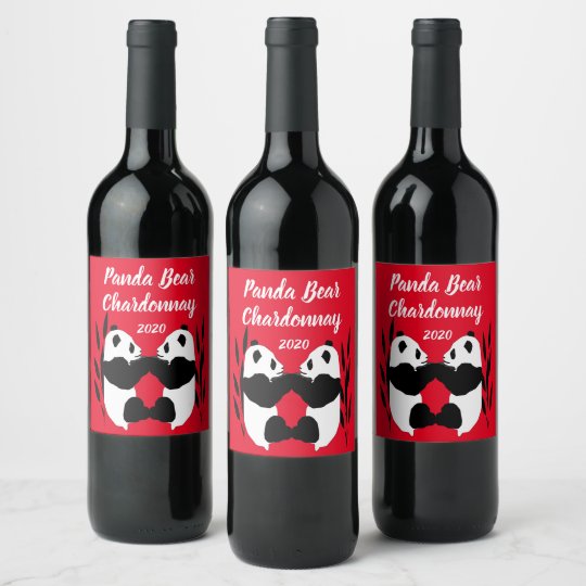 verraden onderwerp Groene achtergrond Panda Beer Dieren Wijnlabel Wijn Etiket | Zazzle.nl