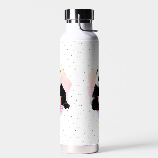 Panda Beer Diermonogram Kind Roze Waterfles (Links)