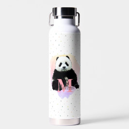 Panda Beer Diermonogram Kind Roze Waterfles