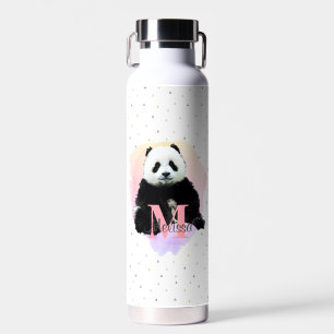 Panda Beer Diermonogram Kind Roze Waterfles