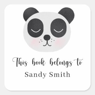 Panda beer - Dit boek is van Vierkante Sticker