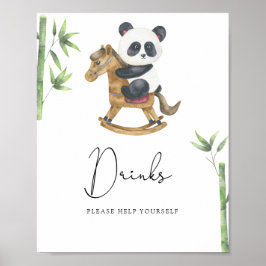 Panda Beer Drink neem gerust Poster