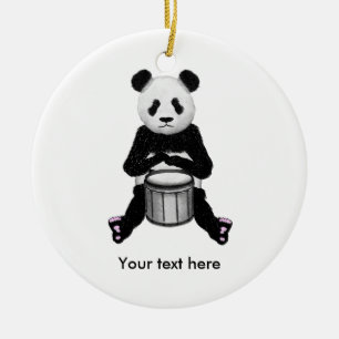 Panda Beer Drum Illustratie Keramisch Ornament