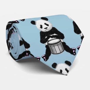 Panda Beer Drum Illustratie Stropdas