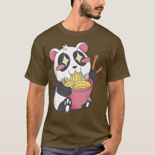 Panda Beer Eating Ramen Noodles Japanse Ramen Pan T-shirt