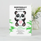 Panda Beer en Bamboe Plant Kinderen op zaterdag Ui Kaart (Staand voorkant)