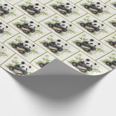 Panda Beer en Bamboe Waterverf Cadeaupapier (Hoek)