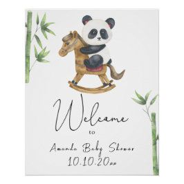Panda Beer en Bamboe - Welkom Schuimplaat Perfect Poster