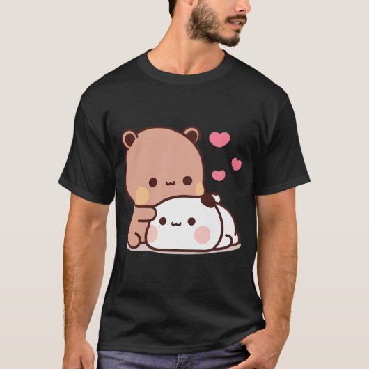 Panda Beer En Brownie Ware Liefde Bubu Dudu Paar T-shirt (Voorkant)