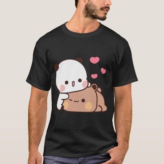 Panda Beer En Brownie Ware Liefde Bubu Dudu Paar T-shirt (Voorkant)