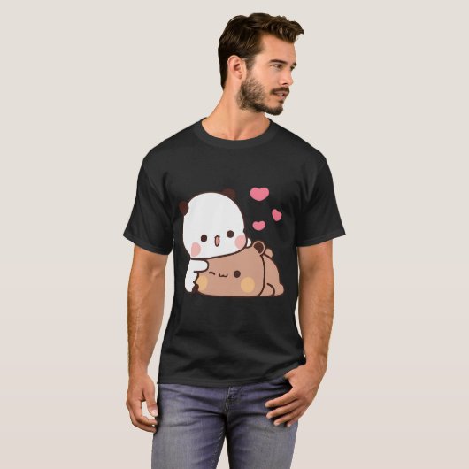 Panda Beer En Brownie Ware Liefde Bubu Dudu Paar T-shirt (Voorkant volledig)