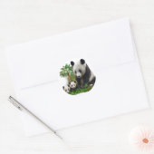Panda-beer en cubs, ornament van kunstmetaal ronde sticker (Envelop)