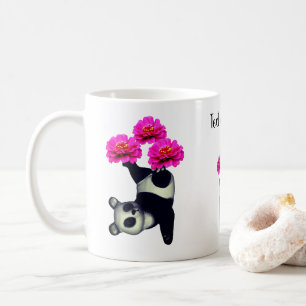 Panda - Beer en zinnia - bloem op maat Koffiemok