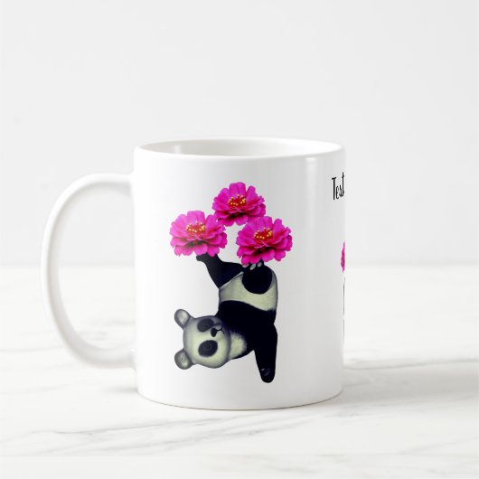 Panda - Beer en zinnia - bloem op maat Koffiemok (Links)