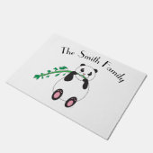 Panda Beer Eten Bamboe Personaliseren Deurmat (Schuin)