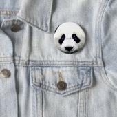 Panda Beer Eyes Pinback Button (In situ)