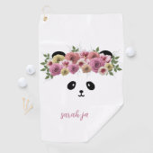 Panda Beer Face Custom Girl's White Golf Towel Golfhanddoek (Insitu)