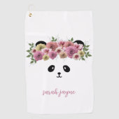 Panda Beer Face Custom Girl's White Golf Towel Golfhanddoek (Voorkant)