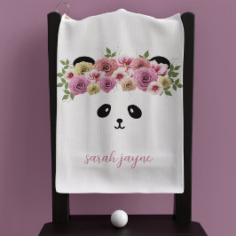 Panda Beer Face Custom Girl's White Golf Towel Golfhanddoek