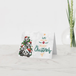 Panda Beer Familie voor Kerstkaarten