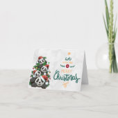 Panda Beer Familie voor Kerstkaarten (Voorkant)