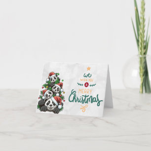 Panda Beer Familie voor Kerstmis Kaarten