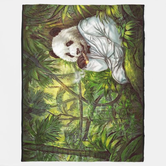 Panda beer fleece deken (Voorkant)