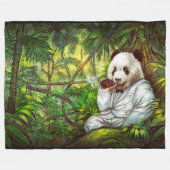 Panda beer fleece deken (Voorkant (Horizontaal))
