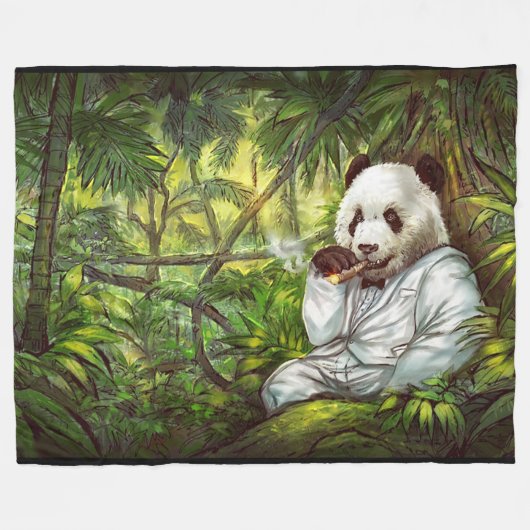Panda beer fleece deken (Voorkant (Horizontaal))