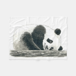 Panda beer fleece deken