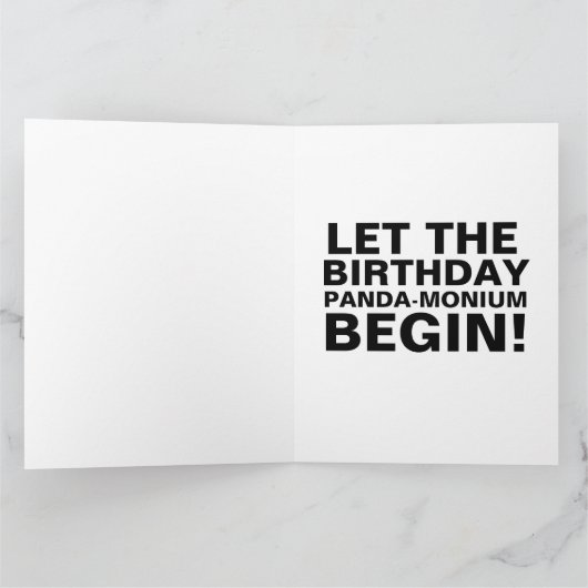 PANDA BEER FUNNY CUTE BIRTHDAY KAART (Binnen)