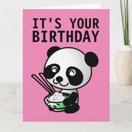 PANDA BEER FUNNY CUTE BIRTHDAY KAART (Voorkant)