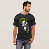 Panda Beer Gekke Dier Klimmen Bamboe T-shirt (Voorkant volledig)